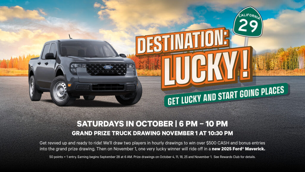 Destination: Lucky! Drawing for a grand prize truck.