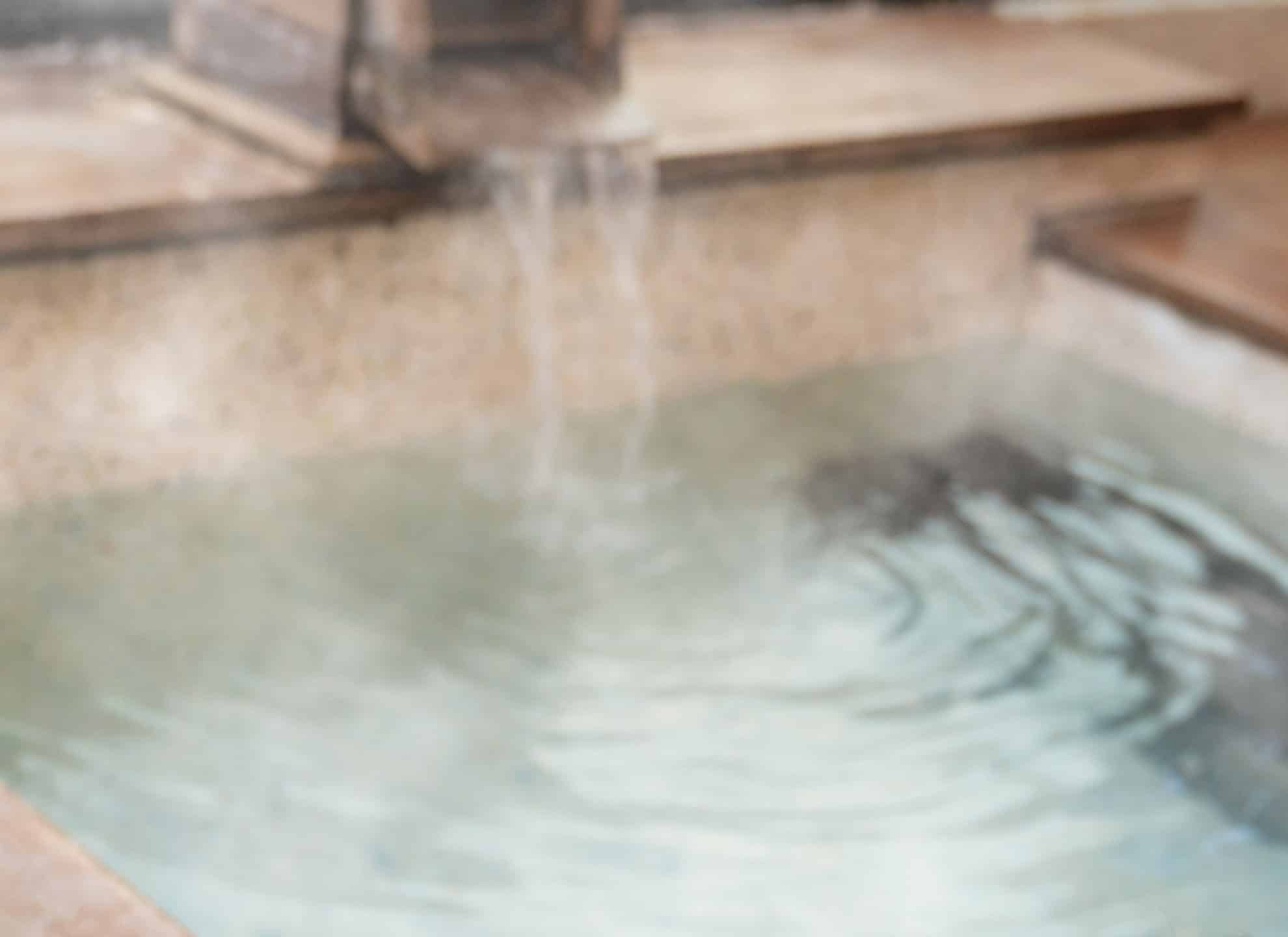 closeup of steamy mineral pool