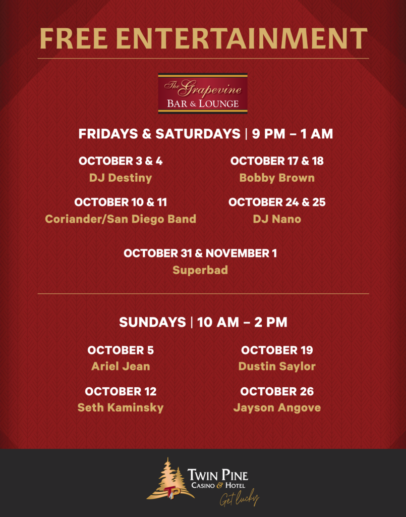 Free Entertainment in October